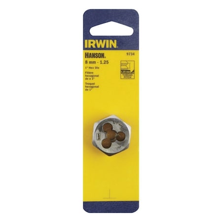 Irwin Irwin Hanson High Carbon Steel Metric Hexagon Die 8 - 1.25 mm 1 pc 9734